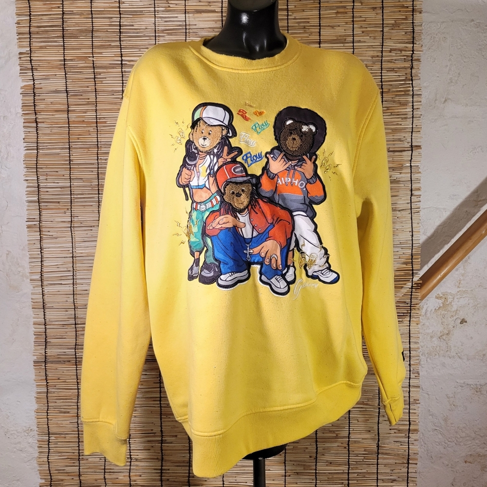 Bleeker & Mercer Yellow  Bears Streetwear Sweatshirt Men's L